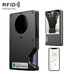 Find My Enabled Metal Wallet Built-in Tracker Chip & RFID Blocking  Anti-Loss Aluminum Card Holder with Sound Alert