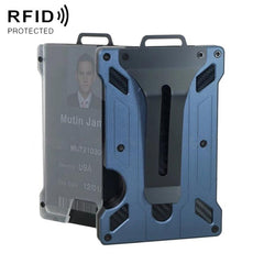 Aluminum RFID Blocking Badge Holder with Clear Card Window Metal ID Card Wallet With Belt Clip