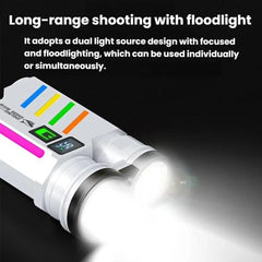 SMILING SHARK SD-5273 Portable High Bright Digital Display Flashlight USB Rechargeable Spotlight & Flood Light, SD-5273