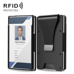 Ultra Slim Aluminum Badge Holder & Card Wallet RFID Blocking Name Tag Case Credit Card Metal Holder