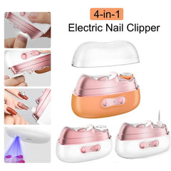 4-in-1 Electric Nail Clipper, Grinder, Polisher & UV Dryer Rechargeable Multifunctional Nail Care Kit