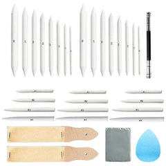 Sketching Drawing Tools Tipped Paper Blenders Kneaded Erasers Extenders DIY Graffiti Supplies, 33pcs