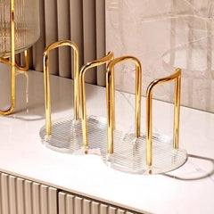 Acrylic Paper Cup Holder Single-Use Cup Dispenser, Single Cup Gold, Dual-Cup Gold, Single Cup Silver, Dual-Cup Silver