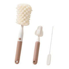 Multifunctional Straight Handle Sponge Bottle Brush Cup Cleaning Brush Set