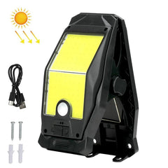 Solar Waterproof Clip-On Wall Light Outdoor Garden Fence Light Motion-Sensing Pathway Lamp, 8 Cells COB Remote Control, 8 Cells LED Remote Control, 2 Cells LED, 2 Cells COB