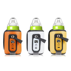 Portable Baby Bottle Heating & Insulating Sleeve with Digital Display USB-C Powered, 5 Adjustable Temperature Settings