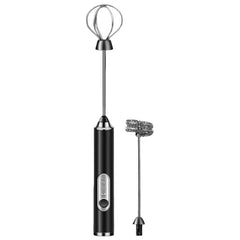 Wireless Handheld Electric Egg Whisk Milk & Coffee Frother, Dual-Head White, Dual-Head Black, Dual-Head With Bracket White, Dual-Head With Bracket Black