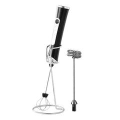 Household Handheld Mini Electric Milk Frother 3-Speed Rechargeable Egg Whisk, Dual-Head Black, Dual-Head White, Dual-Head With Bracket White, Dual-Head With Bracket Black