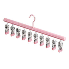 Household Non-Slip & Non-Mark Sock Drying Rack Multi-Clip Stainless Steel Clothes Hanger
