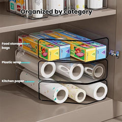 Kitchen Plastic Wrap Storage Rack Large-Capacity Organizer