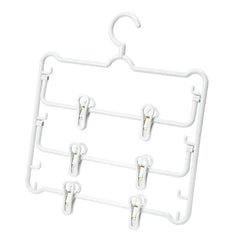 Plastic Anti-Slip 3-Layer Pants Hanger With Clips Non-Mark Hanger For Skirts, Pants, Towels & Socks