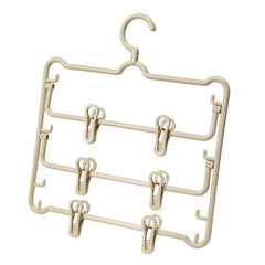 Plastic Anti-Slip 3-Layer Pants Hanger With Clips Non-Mark Hanger For Skirts, Pants, Towels & Socks