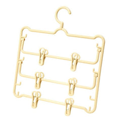 Plastic Anti-Slip 3-Layer Pants Hanger With Clips Non-Mark Hanger For Skirts, Pants, Towels & Socks