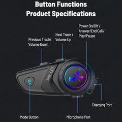 Motorcycle Helmet Waterproof Wireless Bluetooth Earphone, LX3