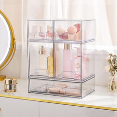 Perfume Storage Rack Desktop Dust-Proof Cosmetic Organizer, Single Tall, Wide+2 Tall+2 Small