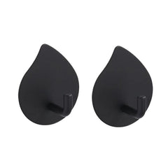 2pcs /Pack Stainless Steel Teardrop Adhesive Hook No-Drill Wall Hanger for Bathroom, Kitchen, and Wardrobe, J Shape Silver, J Shape Black, Oblique Silver, Oblique Black, NO.12 Silver, NO.12 Black