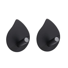 2pcs /Pack Stainless Steel Teardrop Adhesive Hook No-Drill Wall Hanger for Bathroom, Kitchen, and Wardrobe, J Shape Silver, J Shape Black, Oblique Silver, Oblique Black, NO.12 Silver, NO.12 Black