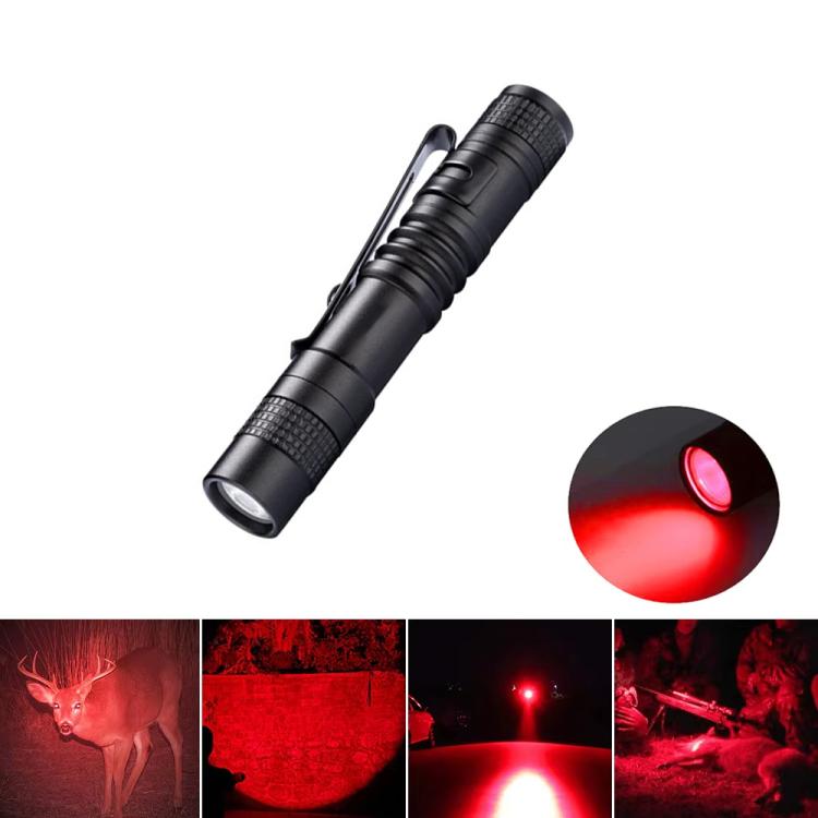 Portable Mini Flashlight Outdoor Waterproof Handheld LED Flashlight, 1 Battery White Light, 2 Battery White Light, 1 Battery Purple Light, 2 Battery Purple Light, 1 Battery Red Light, 2 Battery Red Light