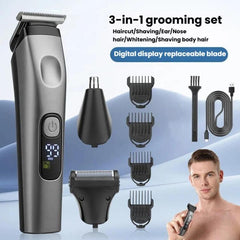 Multi-Function Electric Hair Clipper Home Use Trimmer Shaver Nose Hair Trimmer, Black Gray