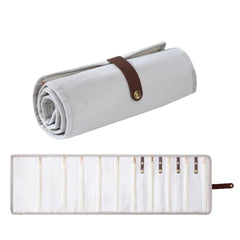 Roll-Up Velvet Jewelry Organizer Bag, Multi-Compartment Storage for Gold Necklaces, Bracelets & Accessories