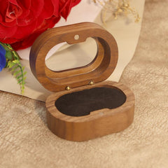 Solid Walnut Wood Jewelry Storage Box With Oval Acrylic Window For Engagement Rings, Earrings, And Accessories, Single-Slot Beige, Single-Slot Black, Single-Slot Brown, Single-Slot Coffee, Double-Slot Beige, Double-Slot Black, Double-Slot Brown        ...