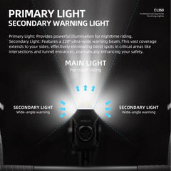 Bike Daytime Running Light With Speedometer Interface Outdoor Cycling Nighttime High-Intensity Light, CL350
