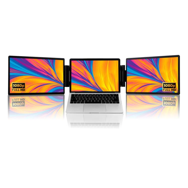 14-Inch Dual Screen Portable Monitor, Compatible With 13.3-17 Inch Laptops, Adjustable Rotation & Foldable Design, HYX-B90D