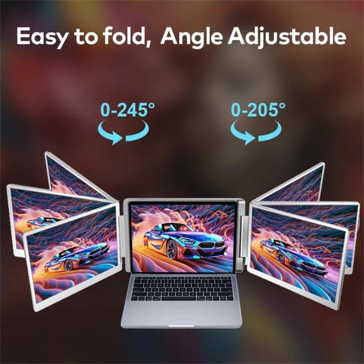 14-Inch Dual Screen Portable Monitor, Compatible With 13.3-17 Inch Laptops, Adjustable Rotation & Foldable Design, HYX-B90D