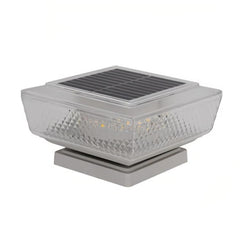 Waterproof Solar-Powered LED Pillar Light For Outdoor Courtyard Lighting, Mesh Warm Light, Striped Warm Light, Striped White Light, Mesh White Light