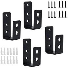 Open U-Shaped Door Bar Reinforcement Bracket Door Security Barrier Bracket, 2pcs, 4pcs