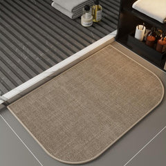 Simple Linen Water-Absorbent Floor Mat For Bathroom Dirty-Resistant Anti-Slip Bath Mat, 30 x 40cm