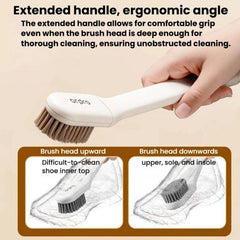 Ordpro Multifunctional Rotatable Long-Handle Cleaning Brush Portable Soft-Bristle Shoe Brush