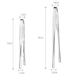 Stainless Steel Barbecue Tongs For Buffets Kitchen Heat-resistant Food Tongs, 24cm, 201 Stainless Steel