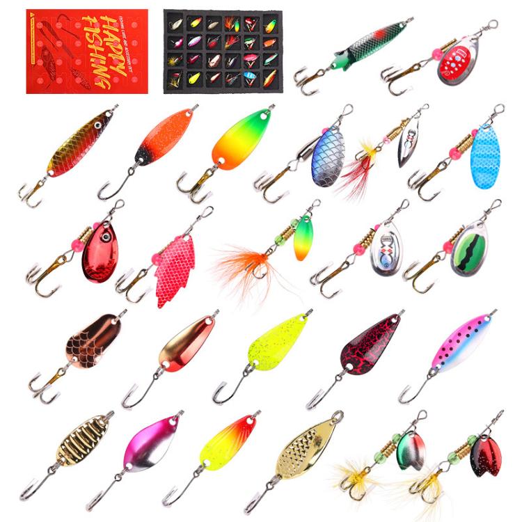 24pcs /Box Lure Triple-Hook Flashbait Fishing Tackle