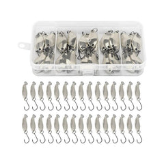30pcs /Box Tin-plated Spinner Lure Fishing Tackle Hard Bait Bio-mimetic Spinner Lure, Gold 2.5g, Gold 3.5g, Gold 5g, Silver 2.5g, Silver 3.5g, Silver 5g