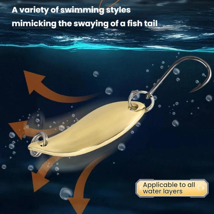 30pcs /Box Tin-plated Spinner Lure Fishing Tackle Hard Bait Bio-mimetic Spinner Lure, Gold 2.5g, Gold 3.5g, Gold 5g, Silver 2.5g, Silver 3.5g, Silver 5g