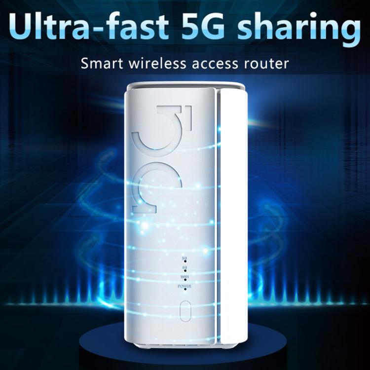 5G CPE Wi-Fi 6 Wireless SIM Card Router Dual-Mode NSA/SA High-Speed Gigabit Single-Port LTE Router, EU Plug
