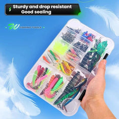 Lure Set Multi-jointed Minnow Artificial Lure Crankbait Hook Fishing Tackle Tools, 385pcs /Box