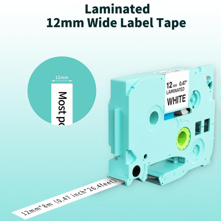 Phomemo 12mm x 8m Printer Ribbon Compatible with P3200/E1000/D1000 Label Printer, LP-BK, CBL-WH-BK, CBL-YL-BK, CBL-GN-BK, CBL-BL-BK, FL-YL-BK, FL-GN-BK