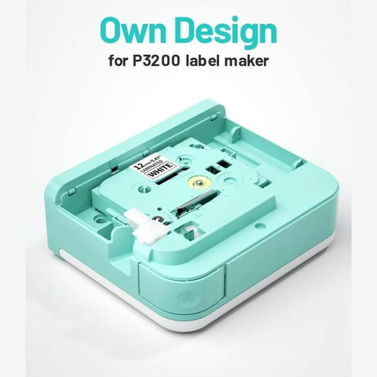 Phomemo 12mm x 8m Printer Ribbon Compatible with P3200/E1000/D1000 Label Printer, LP-BK, CBL-WH-BK, CBL-YL-BK, CBL-GN-BK, CBL-BL-BK, FL-YL-BK, FL-GN-BK