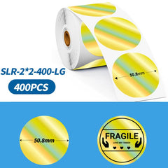 Phomemo 2-Inch Round Adhesive Labels For PM241-BT/PM246S/D520-BT Printer, LASER-SILVER-BLACK-400pcs, > LASER-GOLD-BLACK-400pcs, WHITE-BLACK-750pcs, PINK-BLACK-750pcs, YELLOW-BLACK-750pcs, BLUE-BLACK-750pcs, ORANGE-BLACK-750pcs, WHITE-BLUE-750pcs       ...