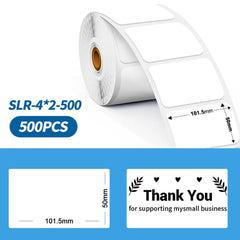 Phomemo 4 X 2 Inch White Thermal Sticker For Shipping Label Printer, 500 Sheets, 750 Sheets