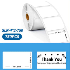 Phomemo 4 X 2 Inch White Thermal Sticker For Shipping Label Printer, 500 Sheets, 750 Sheets