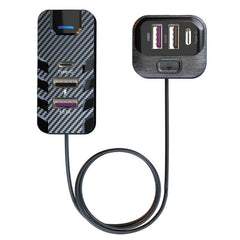 YQ2 6-Port Multi-Function Car Phone Charger 66W Fast Charging Car Charger With Cable, YQ2