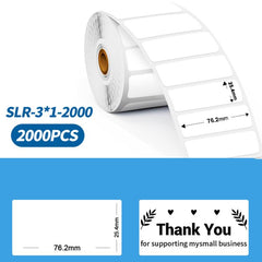 Phomemo 3 x1 Inch 2000pcs Thermal Labels for PM241-BT/PM246S/D520-BT Printer, 3 x1 Inch
