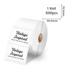 Phomemo 4x3-Inch 500pcs /Roll Thermal Label For PM241-BT/PM246S/D520-BT Printer, 4x3-Inch