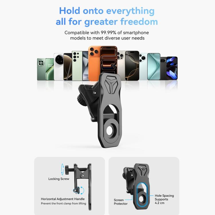 APEXEL TeleZoom 5–10X Zoom Telephoto Lens Kit for Smartphone with All-in-One Universal Clip, APL-T5-10X