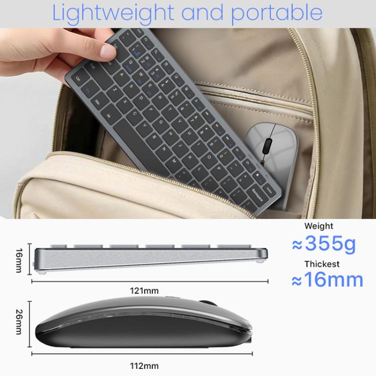 iMICE WK-102 Type-C Rechargeable Dual-Mode Wireless Keyboard and Mouse Set