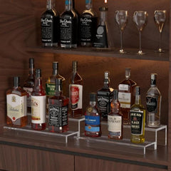 2-Tier Acrylic Wine Cabinet & Bottle Rack For Displaying Action Figures, Cakes, Perfumes, YX239