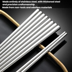 304 Stainless Steel Food-Grade Tableware, LsCook 24cm Square Chopsticks, LsCook 24cm Square Chopsticks+No. 1 Pointed Spoon